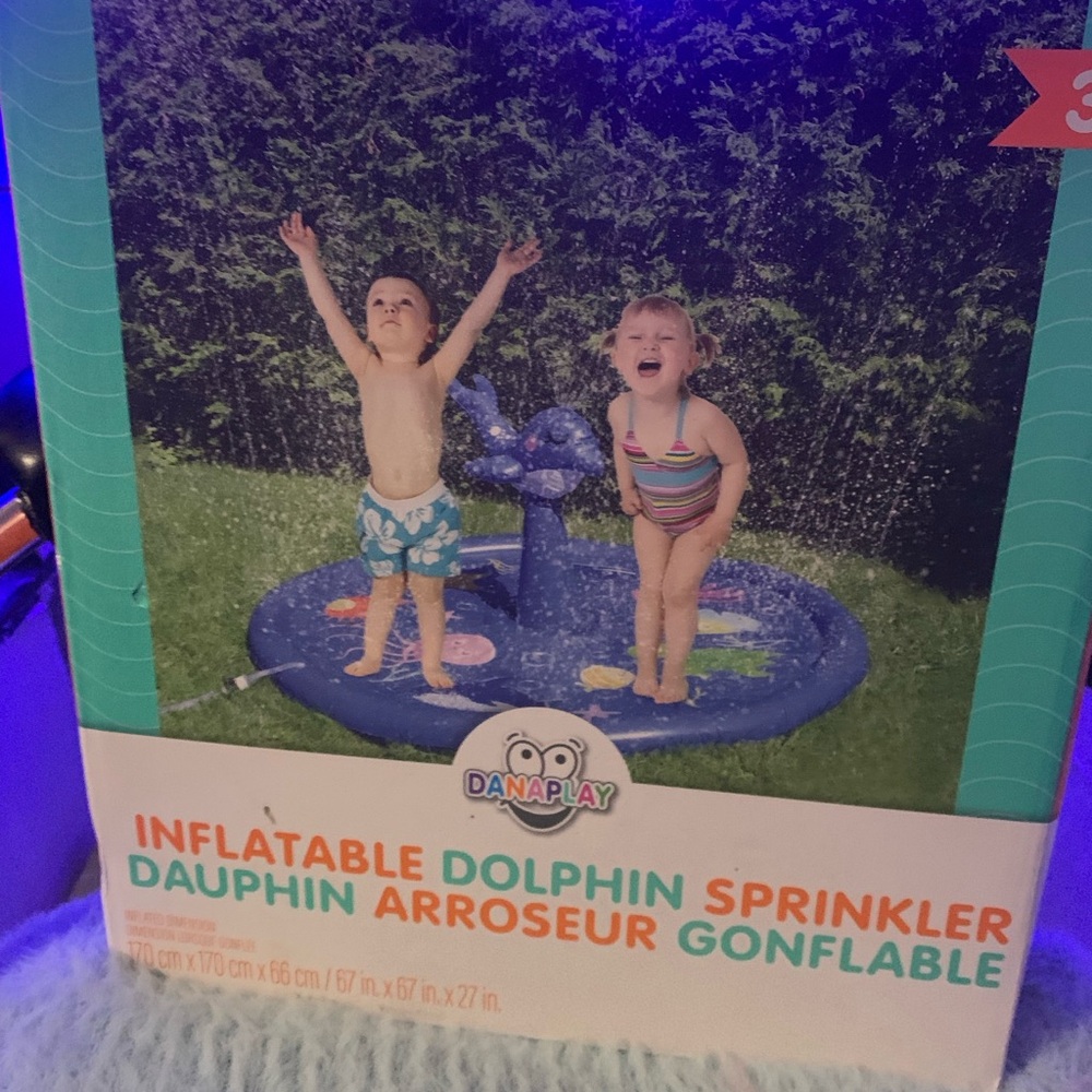 Inflatable Dolphin Splash Mat Baby Pool Water Sprinklers